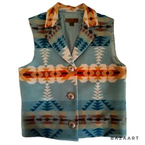 Pendeltons Vintage 100% Virgin Wool Button Up Vest. Sz Sm. $125